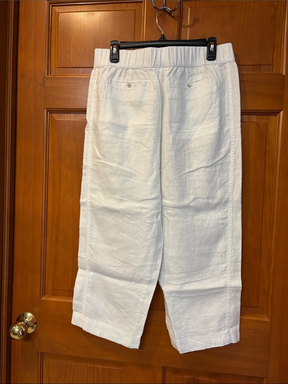 Women’s J. Jill White Pull-On Linen Blend Pants - Picture 3 of 3